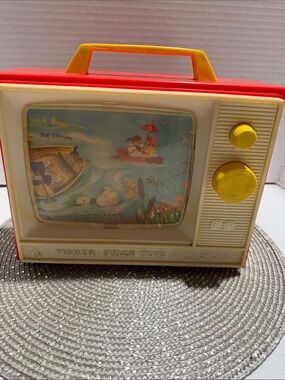 Fisher-Price Red and Yellow Carry Handle Toy TV